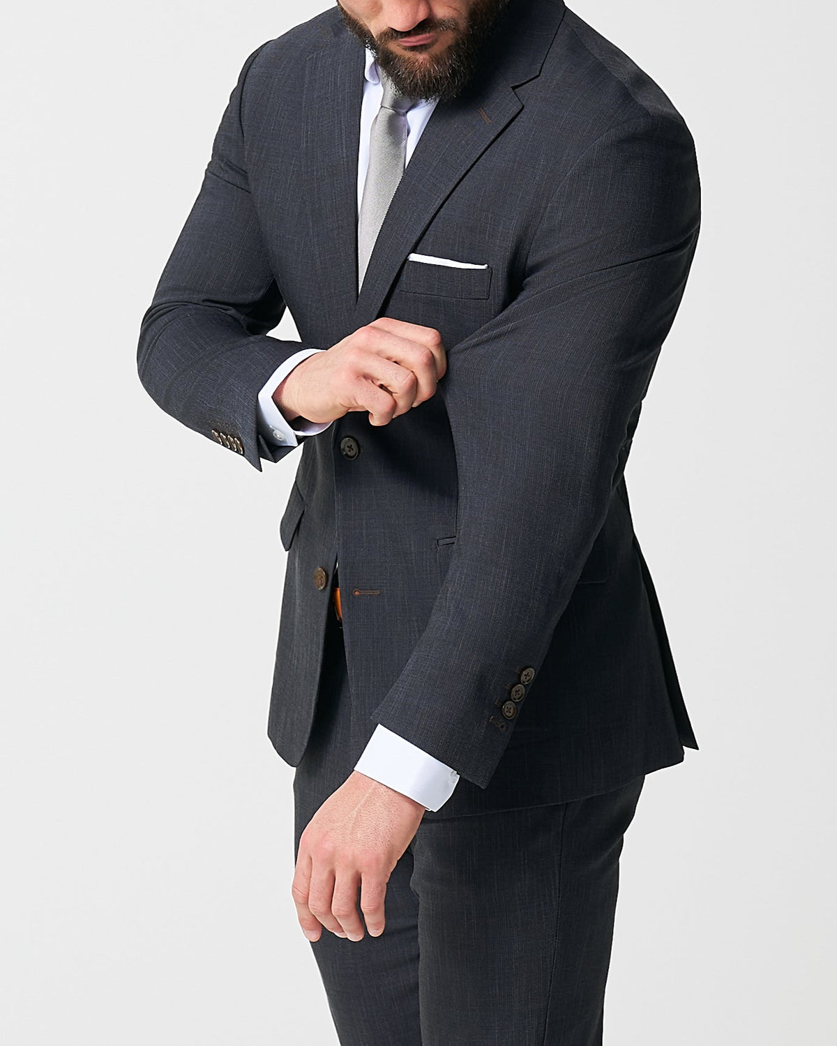 State & Liberty - Athletic Fit Stretch Blazer - Heathered Midnight Navy