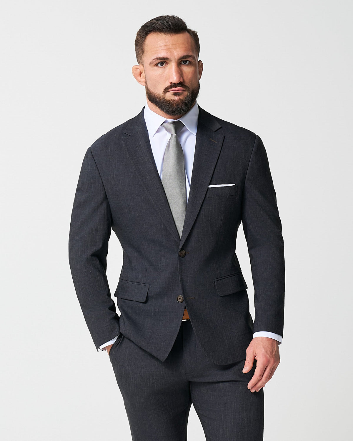 State & Liberty - Athletic Fit Stretch Blazer - Heathered Midnight Navy