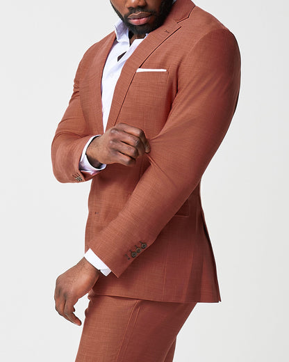 State & Liberty - Athletic Fit Stretch Blazer - Heathered Burnt Orange