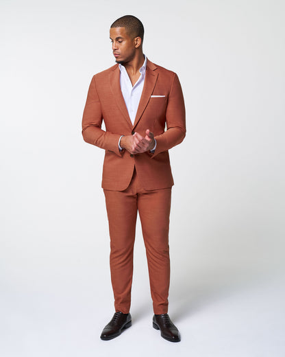 State & Liberty - Athletic Fit Stretch Blazer - Heathered Burnt Orange