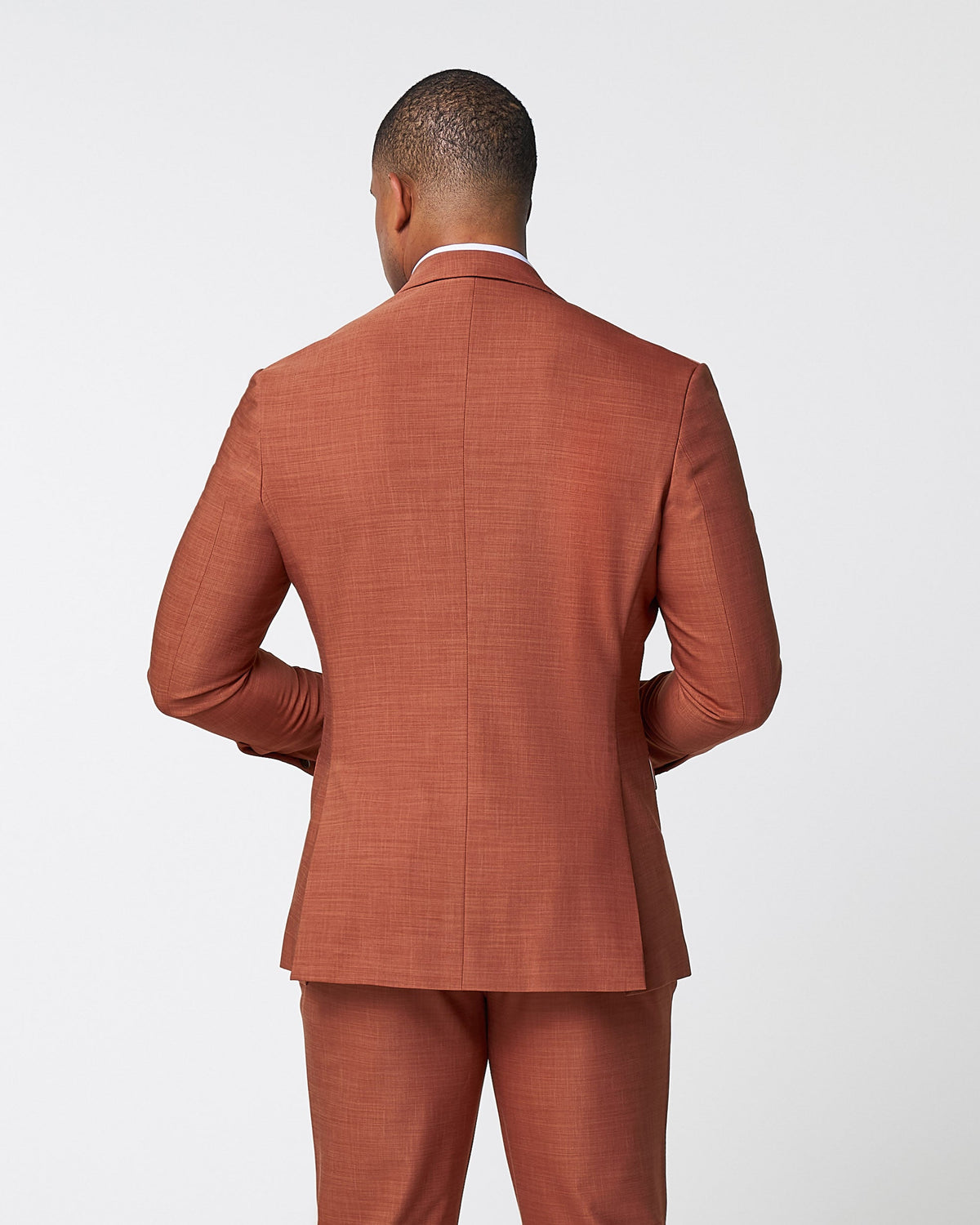 State & Liberty - Athletic Fit Stretch Blazer - Heathered Burnt Orange