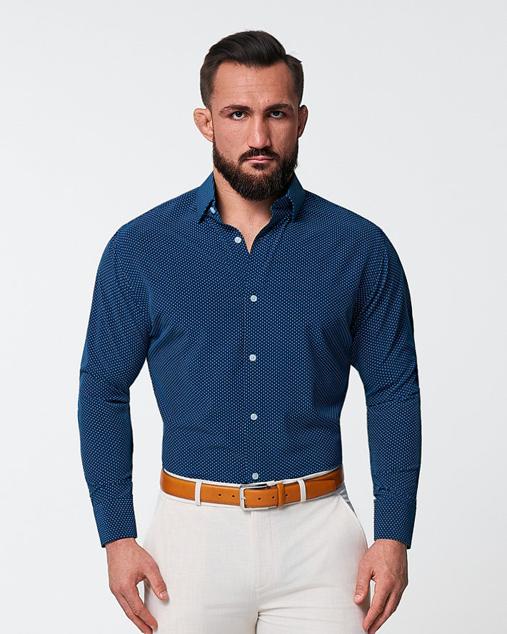 State & Liberty - "The Boylston" Navy with White Polka Dots