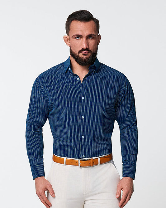 State & Liberty - "The Boylston" Navy with White Polka Dots