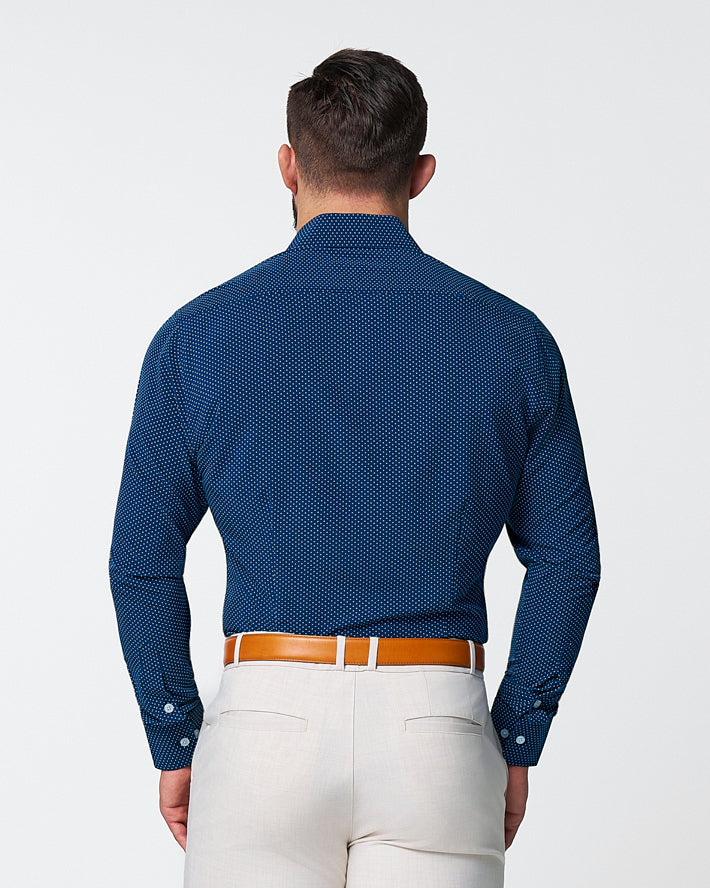 State & Liberty - "The Boylston" Navy with White Polka Dots