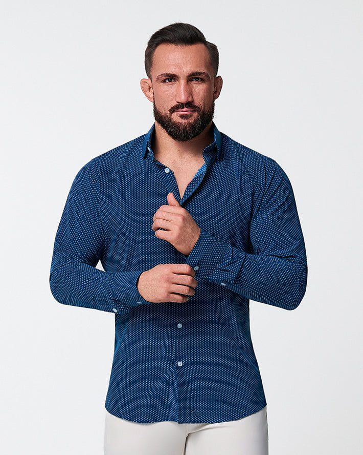 State & Liberty - "The Boylston" Navy with White Polka Dots