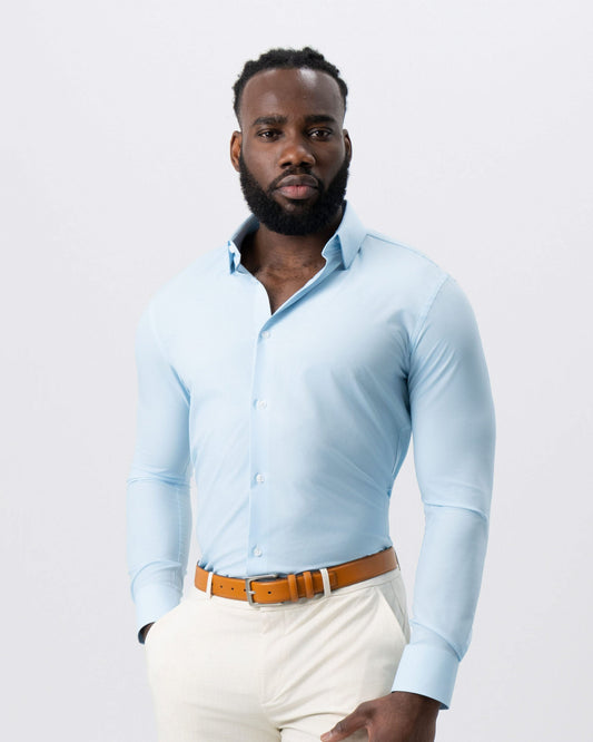 State & Liberty - "The Stone" Light Blue Micro Diamond Geo Print