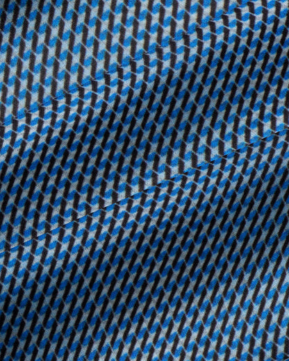 State & Liberty - "The Lamar" Light Blue, Black & White Geo Weave