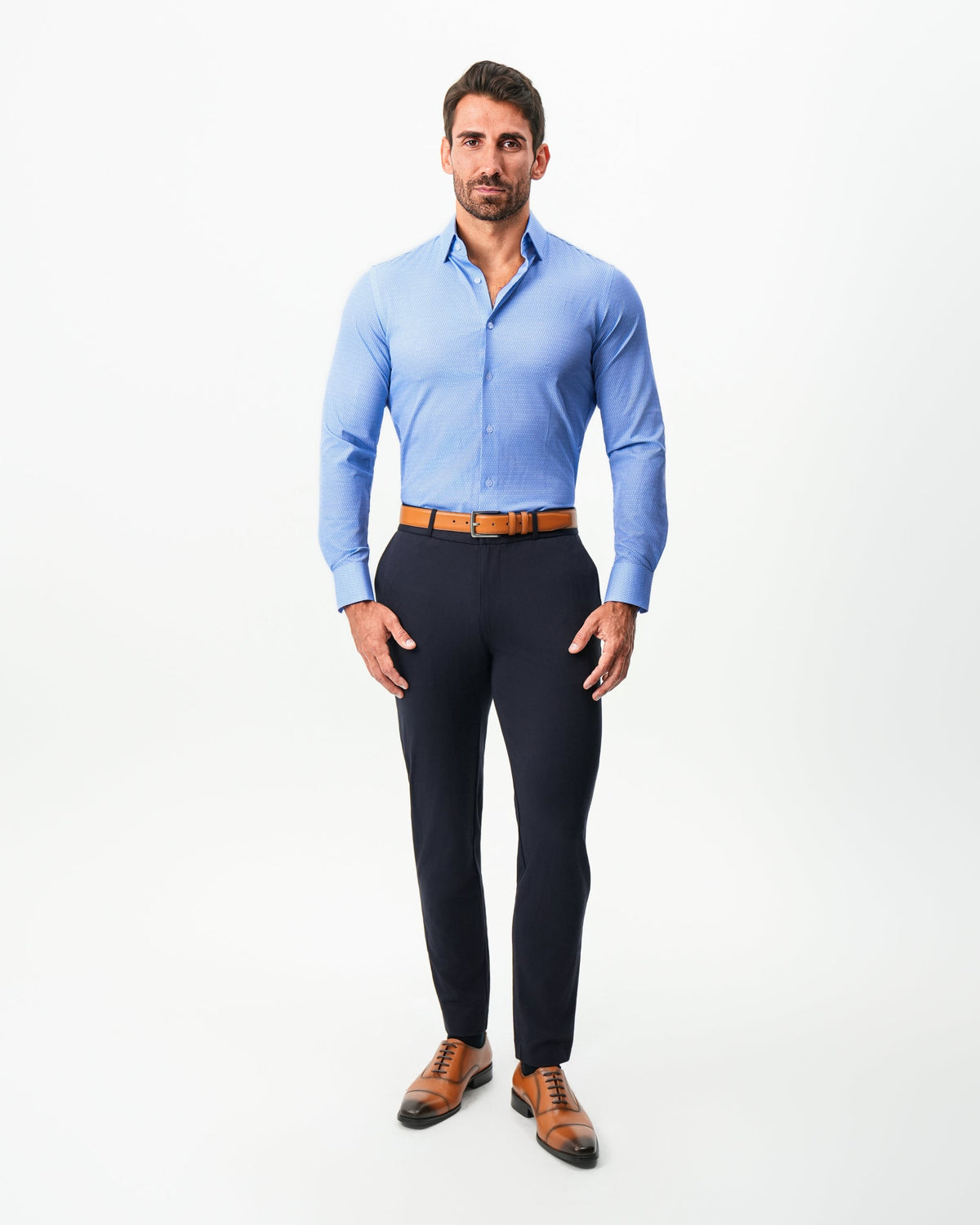 State & Liberty - "The Sedona" Sky Blue with Navy Diamond Geo