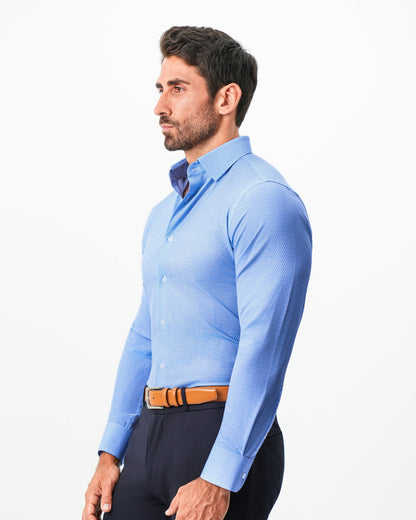 State & Liberty - "The Sedona" Sky Blue with Navy Diamond Geo