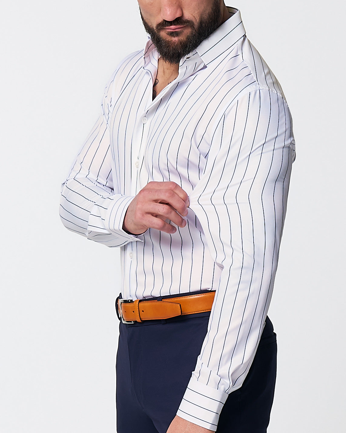 State & Liberty - "The Cape" Wide Navy Stripe