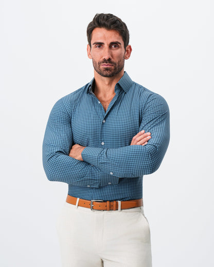 State & Liberty - "The Montgomery" Teal & Navy Gingham