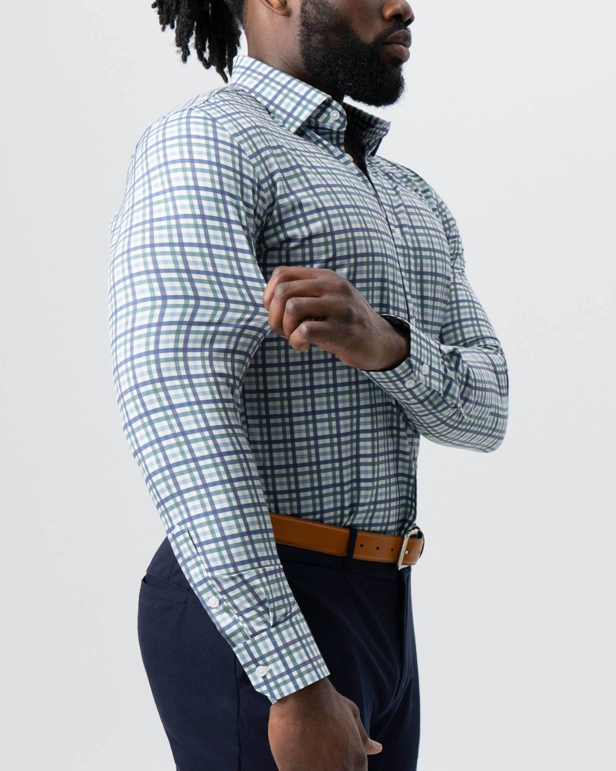 State & Liberty - "The Parker" Navy, Light Blue and Pine Green Gingham