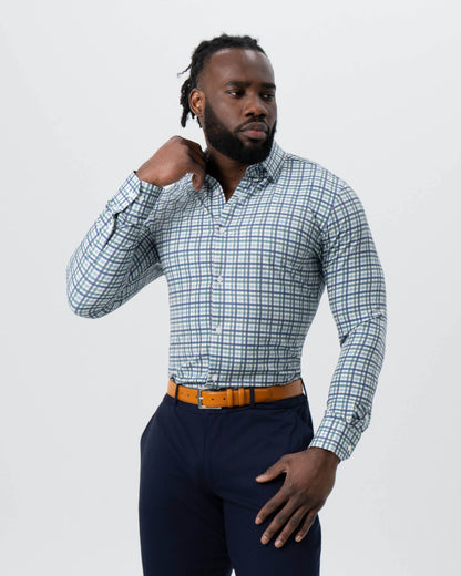 State & Liberty - "The Parker" Navy, Light Blue and Pine Green Gingham