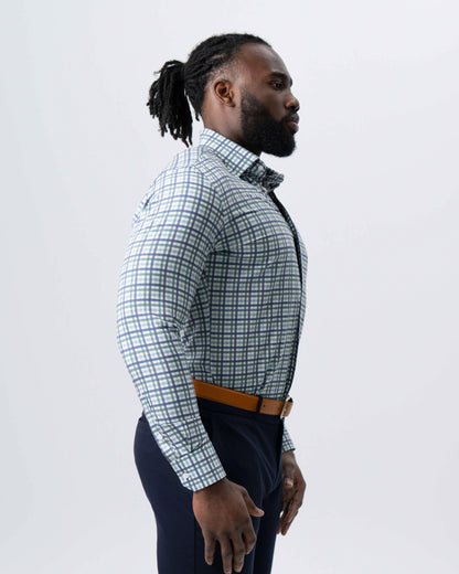 State & Liberty - "The Parker" Navy, Light Blue and Pine Green Gingham