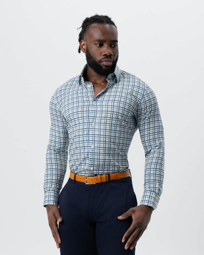 State & Liberty - "The Parker" Navy, Light Blue and Pine Green Gingham