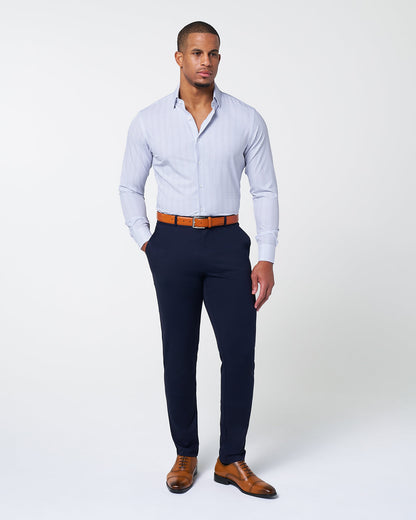 State & Liberty - "The Baxter" Blue Mini Line Patterned Windowpane