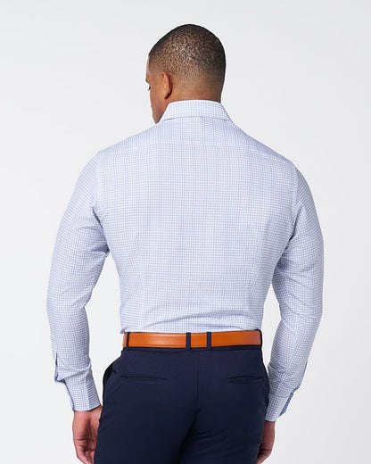 State & Liberty - "The Baxter" Blue Mini Line Patterned Windowpane