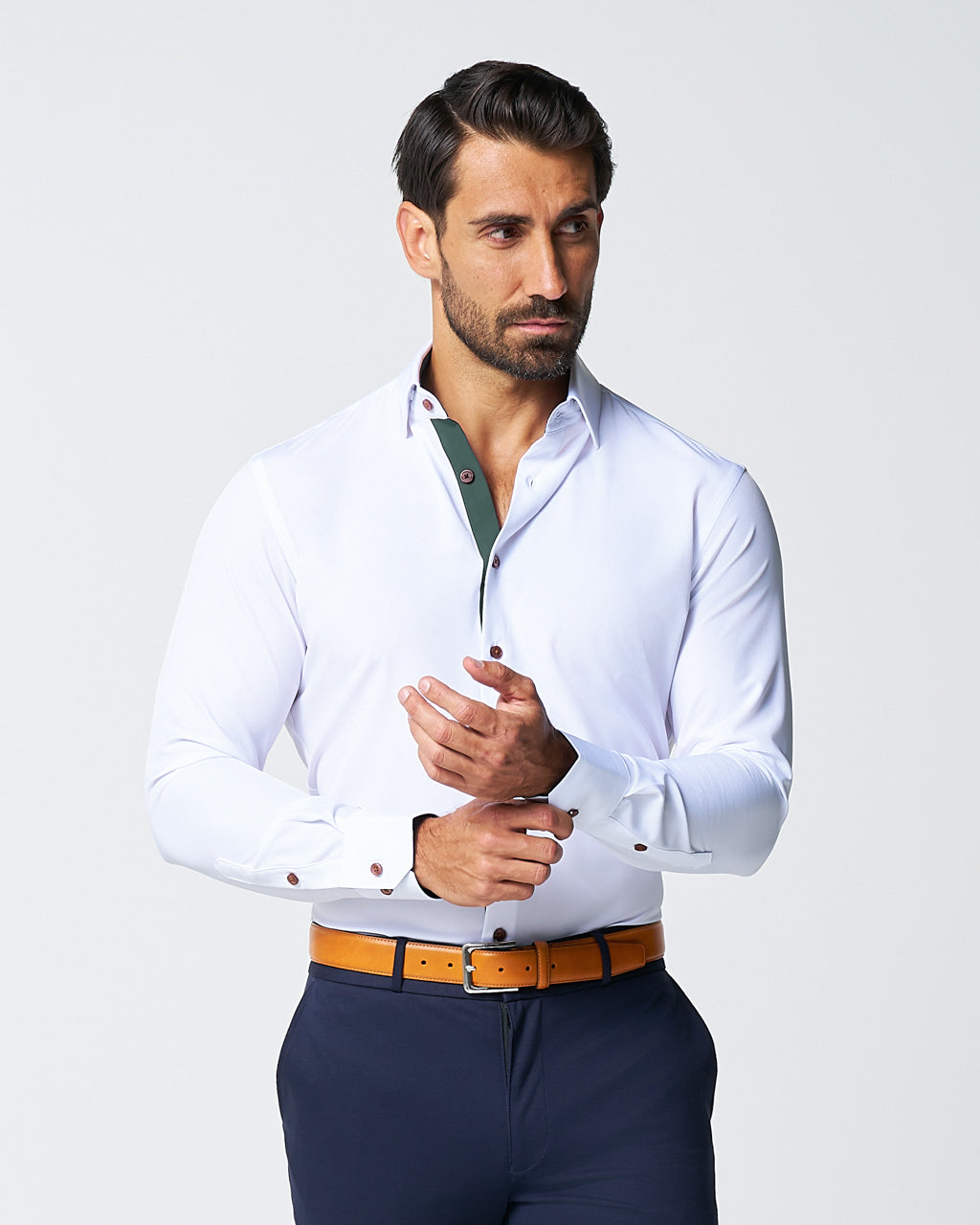State & Liberty - "The Smokey" Solid White With Olive Accents