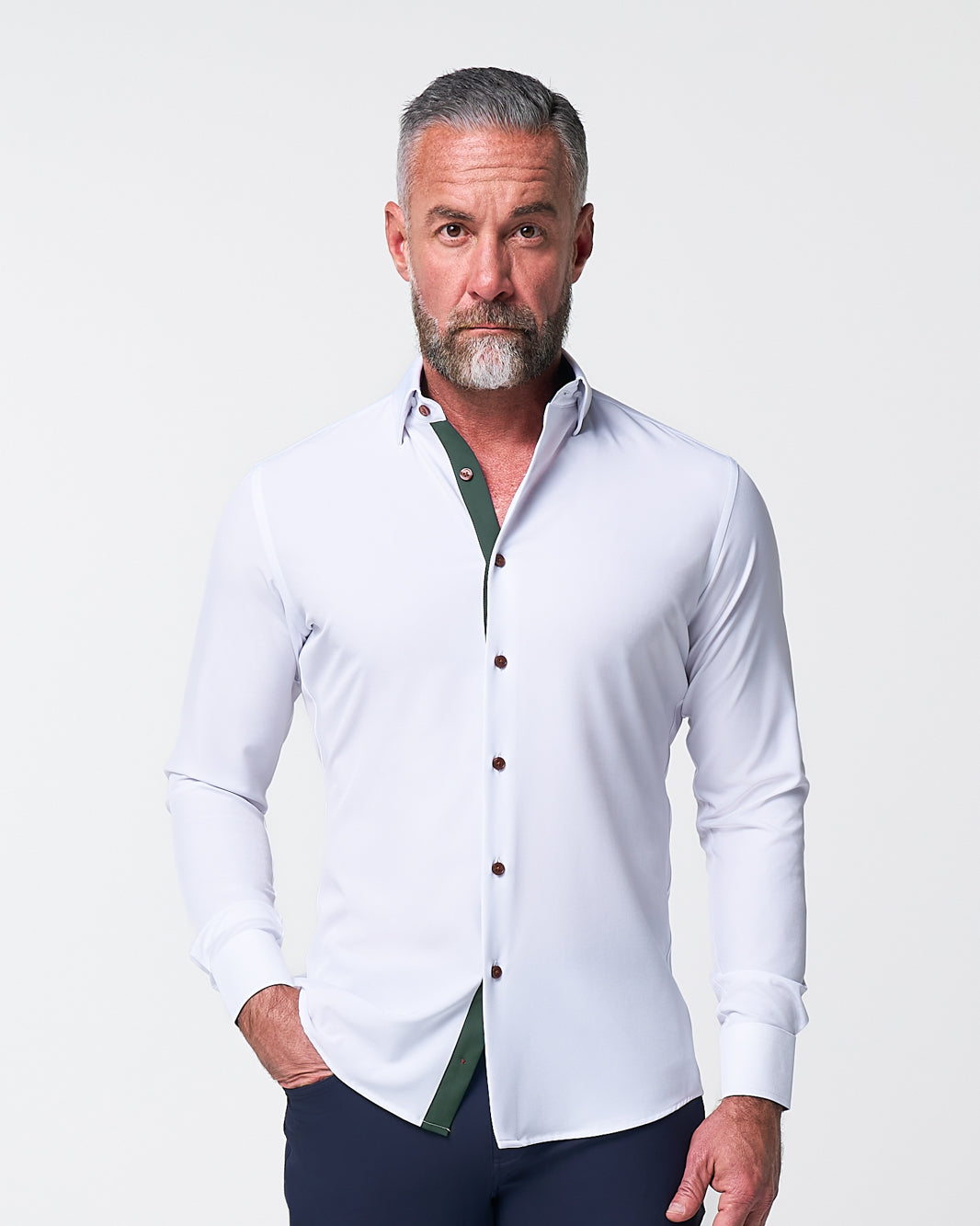 State & Liberty - "The Smokey" Solid White With Olive Accents