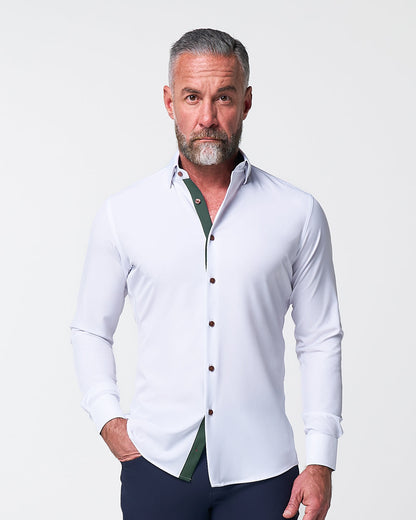 State & Liberty - "The Smokey" Solid White With Olive Accents