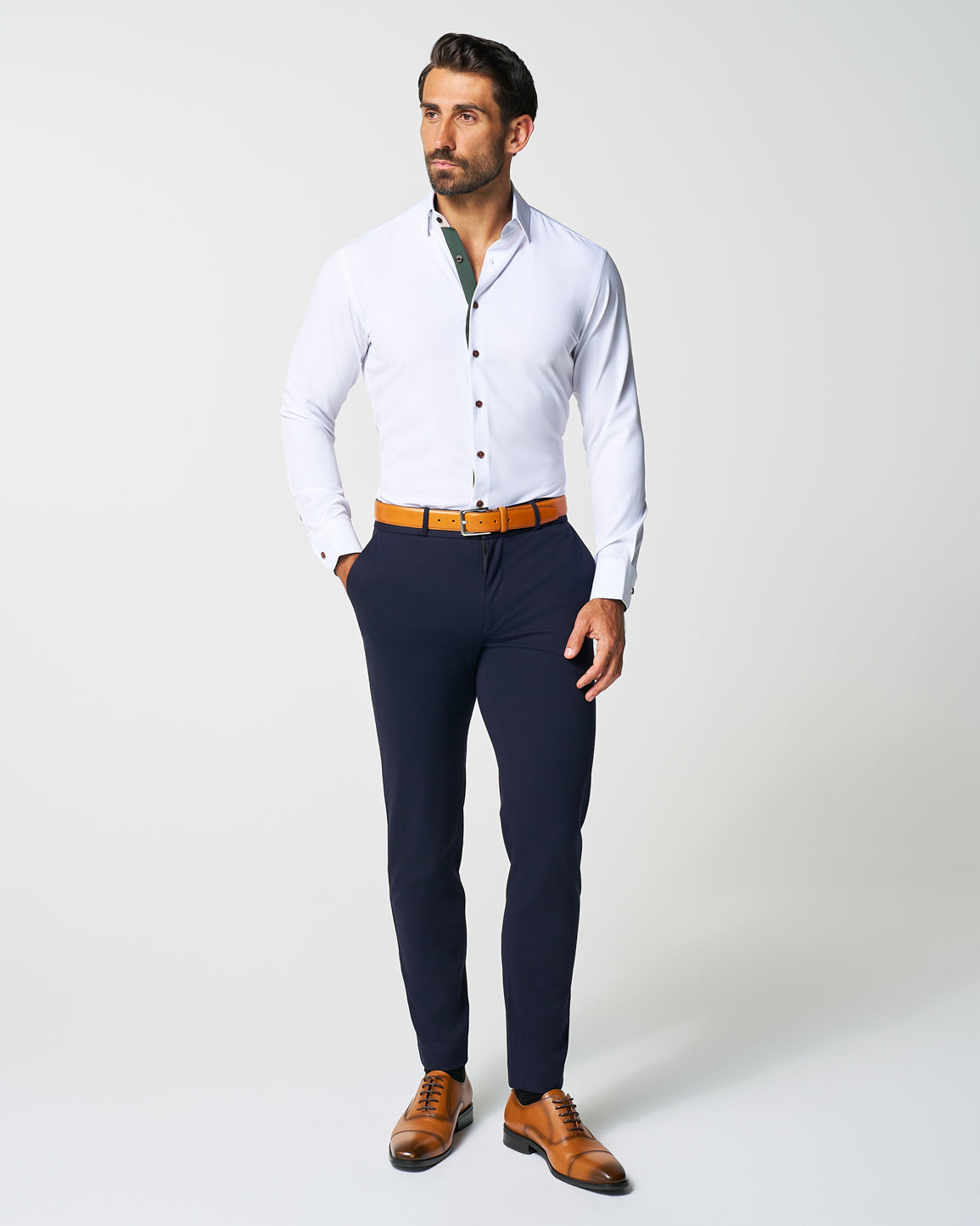 State & Liberty - "The Smokey" Solid White With Olive Accents