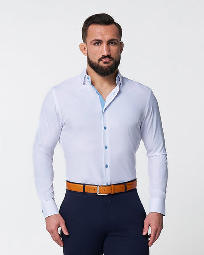 State & Liberty - "The Briggs" Solid White with Light Blue Accents