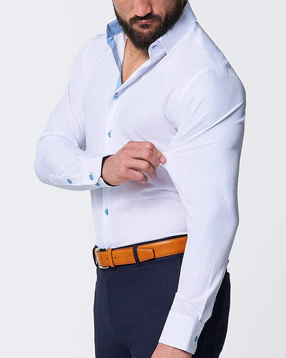 State & Liberty - "The Briggs" Solid White with Light Blue Accents