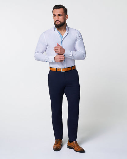 State & Liberty - "The Briggs" Solid White with Light Blue Accents