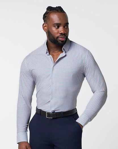 State & Liberty - "The Dimitri" Blue Plaid With Orange Windowpane