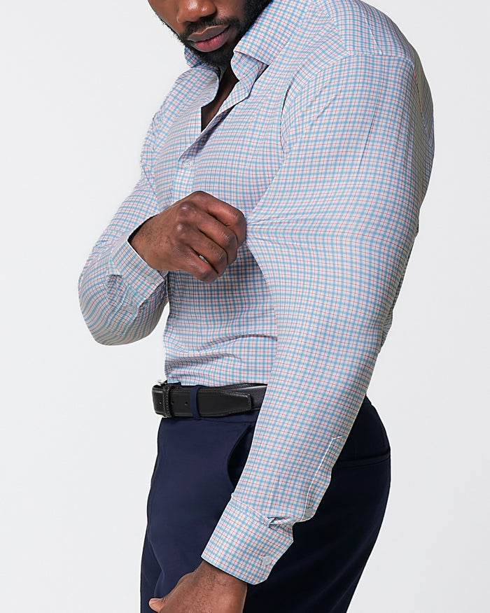 State & Liberty - "The Dimitri" Blue Plaid With Orange Windowpane