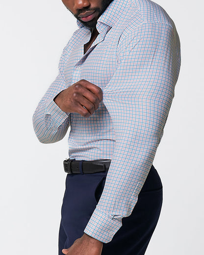 State & Liberty - "The Dimitri" Blue Plaid With Orange Windowpane