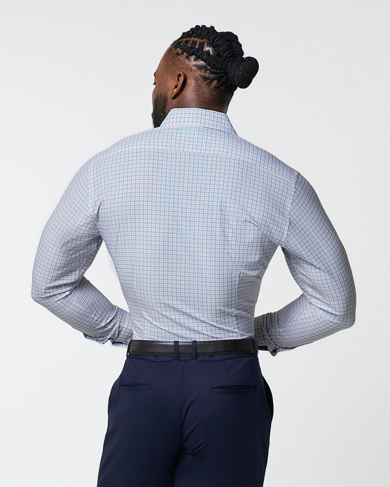 State & Liberty - "The Dimitri" Blue Plaid With Orange Windowpane