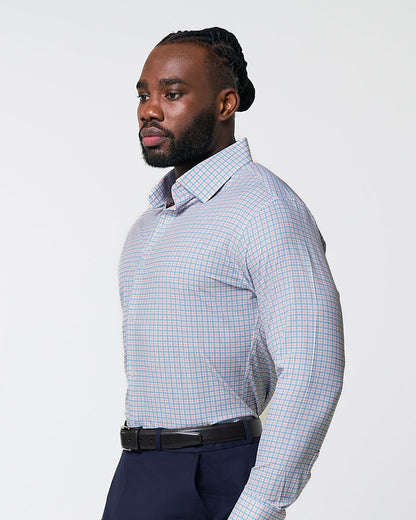 State & Liberty - "The Dimitri" Blue Plaid With Orange Windowpane