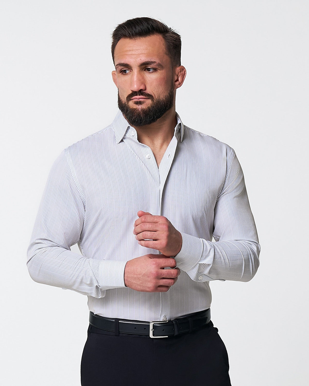 State & Liberty - "The Wylder" Charcoal Chalked Pinstripe