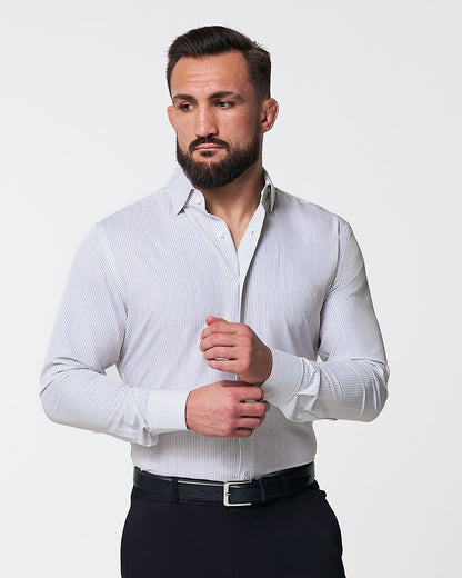 State & Liberty - "The Wylder" Charcoal Chalked Pinstripe