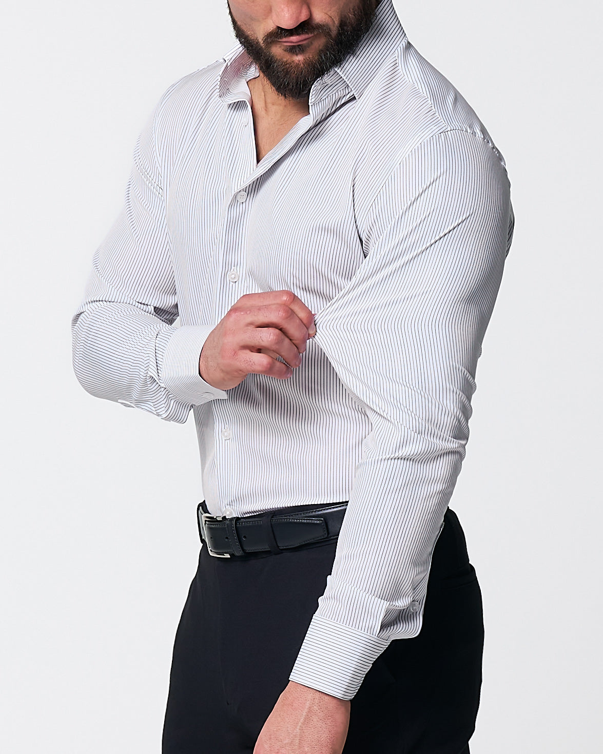 State & Liberty - "The Wylder" Charcoal Chalked Pinstripe