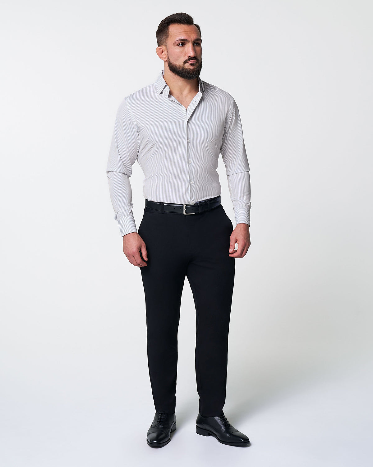 State & Liberty - "The Wylder" Charcoal Chalked Pinstripe