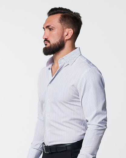 State & Liberty - "The Wylder" Charcoal Chalked Pinstripe