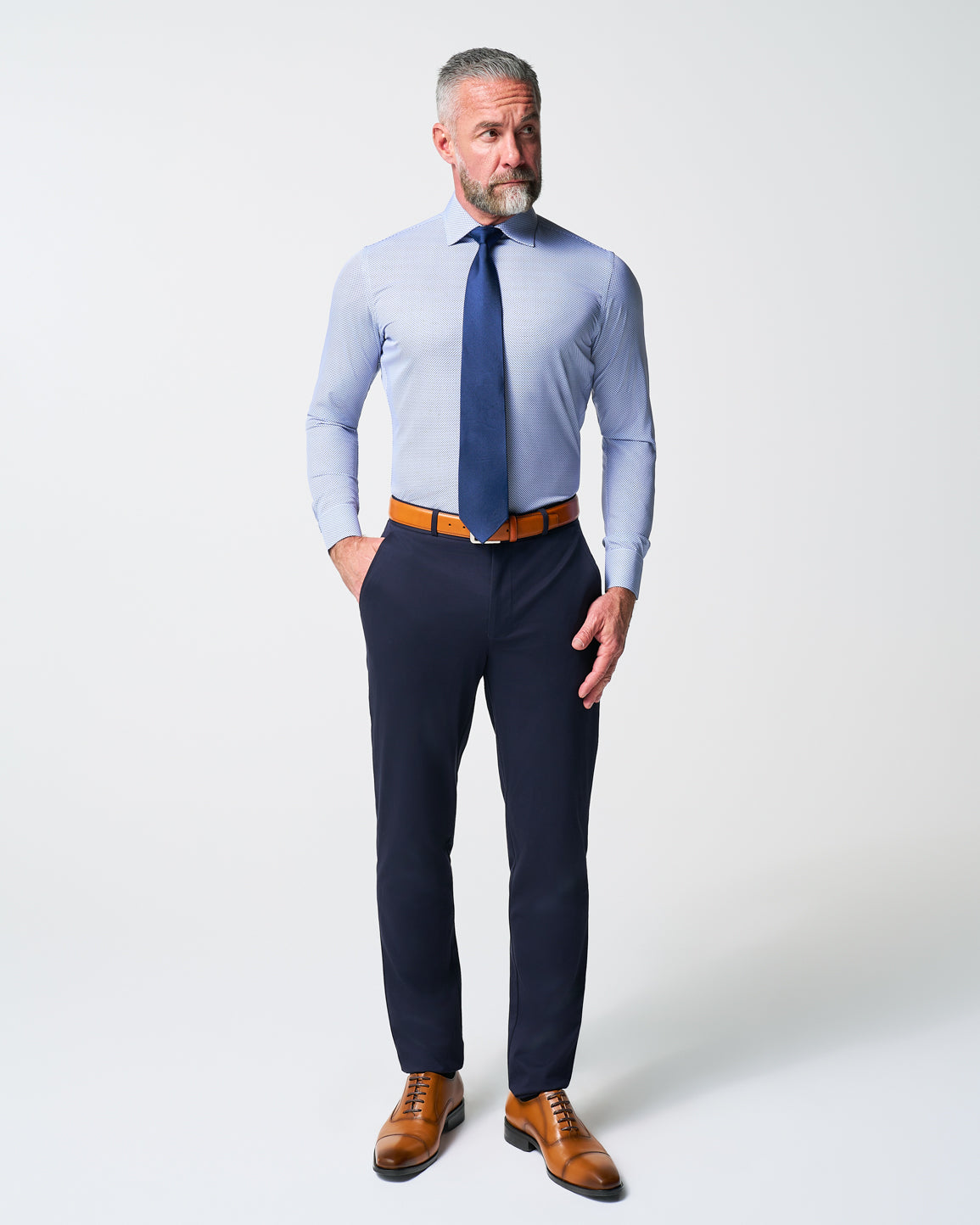 State & Liberty - "The Charles" Navy Diamond Dress Shirt