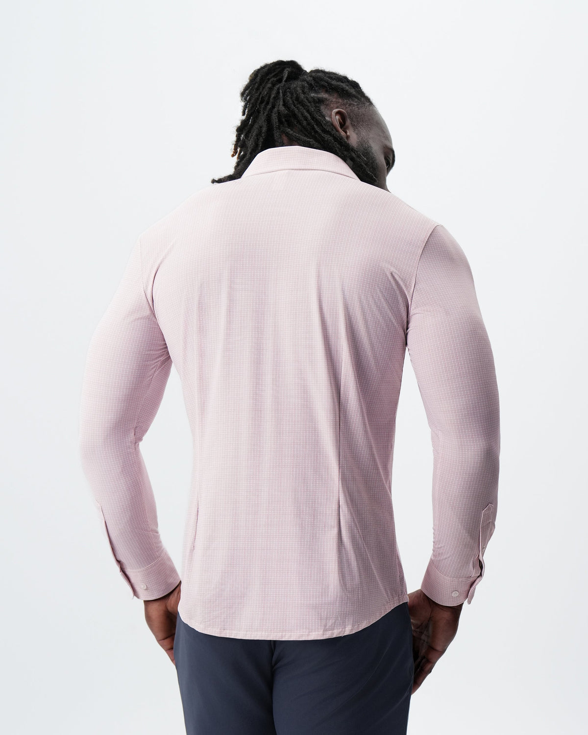 State & Liberty - "The Portland" Sport Shirt - Light Pink with Light Blue Mini Check