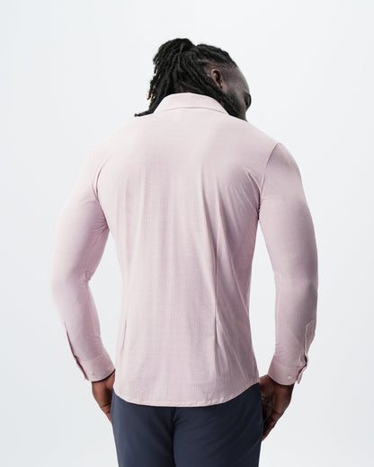 State & Liberty - "The Portland" Sport Shirt - Light Pink with Light Blue Mini Check