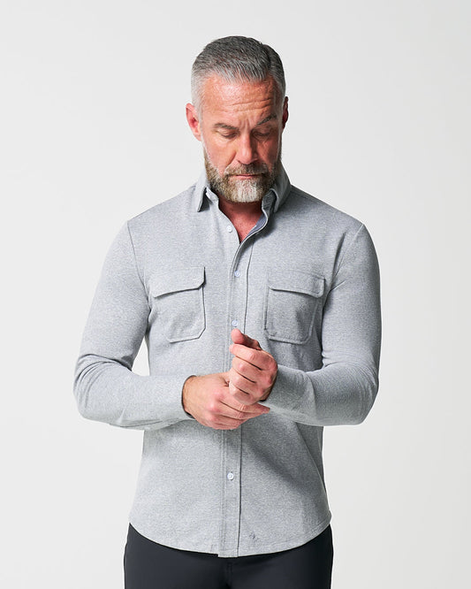 State & Liberty - Patch Pocket Button Down - Light Grey