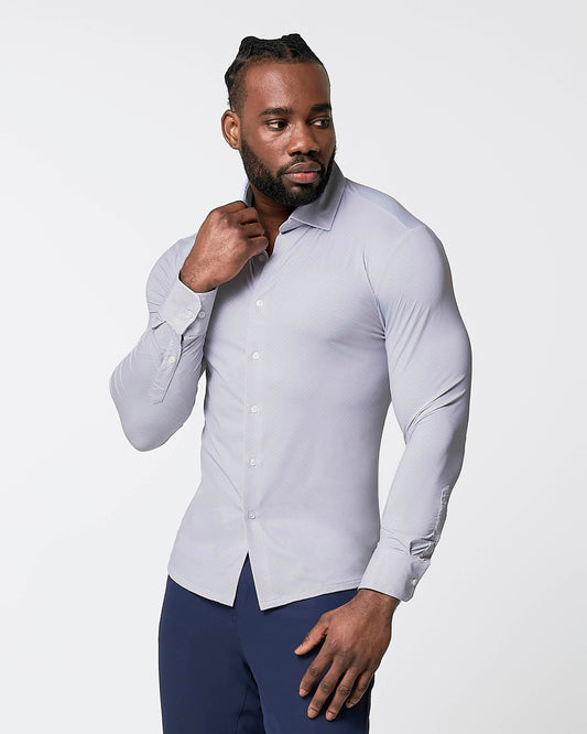 State & Liberty - "The Larson" Sport Shirt - Grey & Big Dot