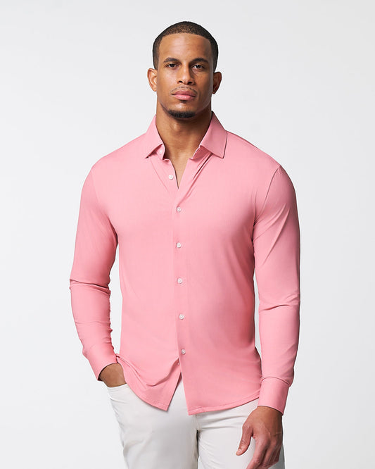 State & Liberty - "The Daytona" Sport Shirt - Abstract Pink Mini Dot Print