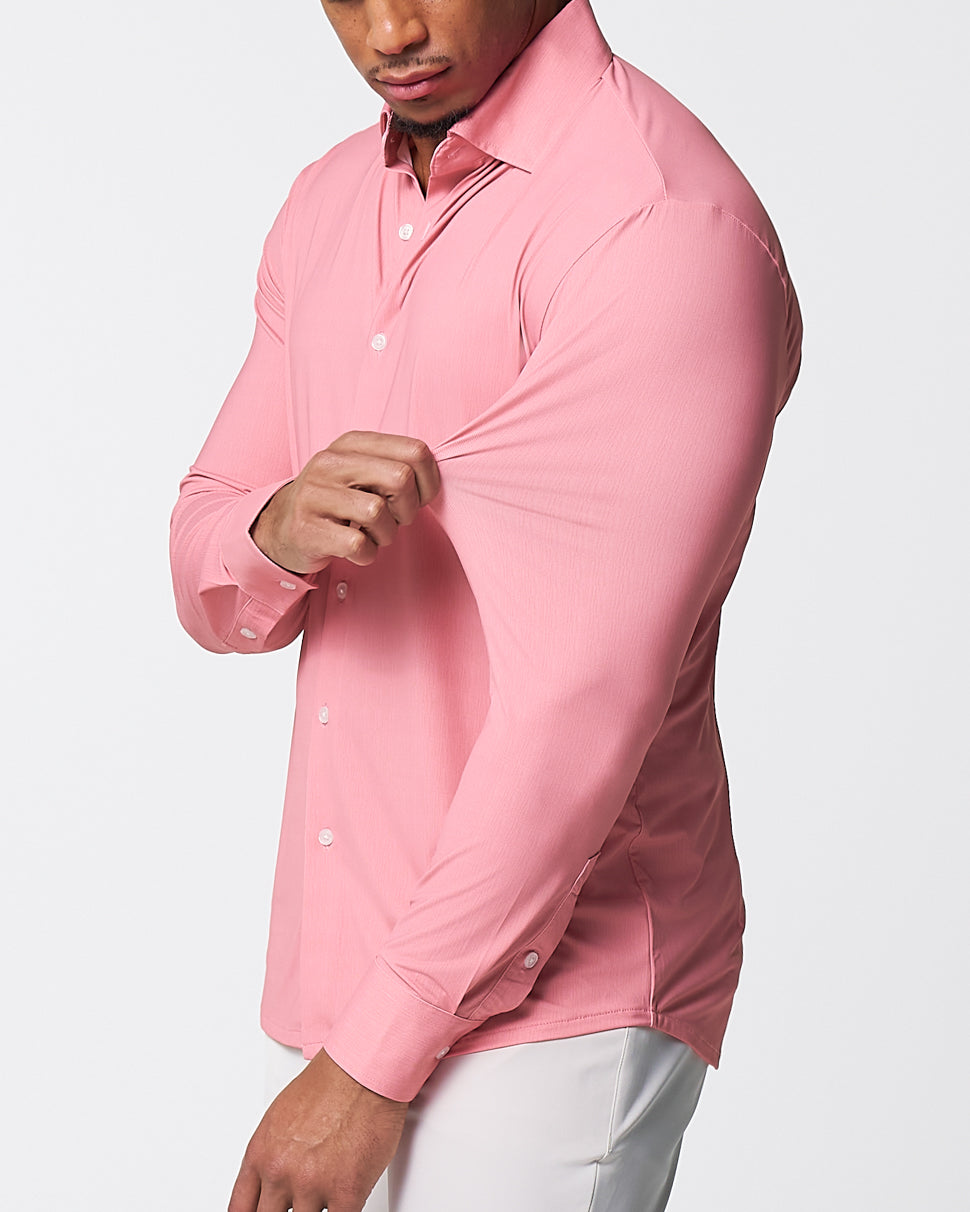 State & Liberty - "The Daytona" Sport Shirt - Abstract Pink Mini Dot Print