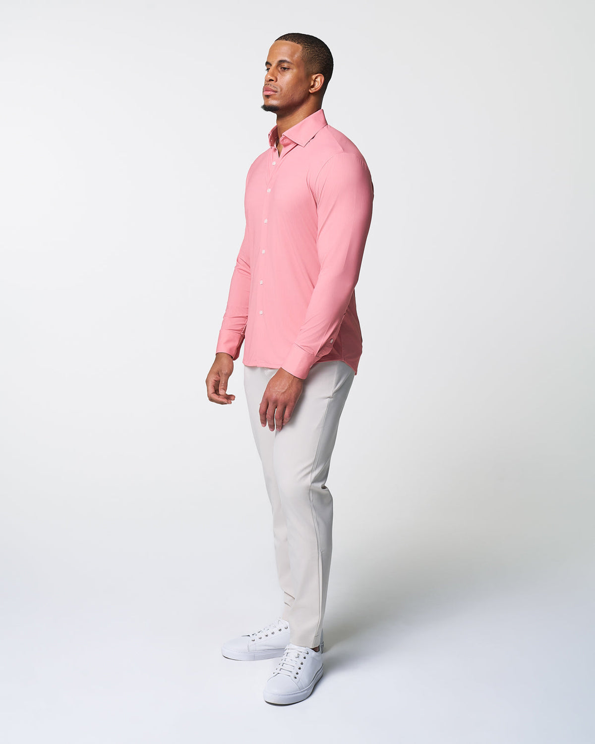 State & Liberty - "The Daytona" Sport Shirt - Abstract Pink Mini Dot Print