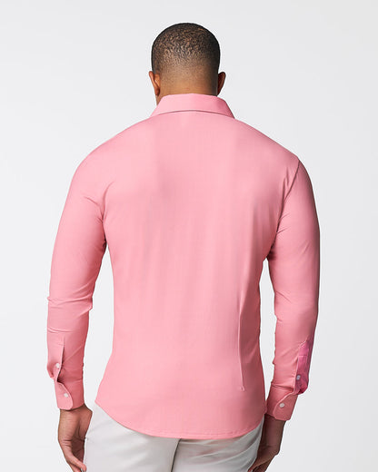 State & Liberty - "The Daytona" Sport Shirt - Abstract Pink Mini Dot Print