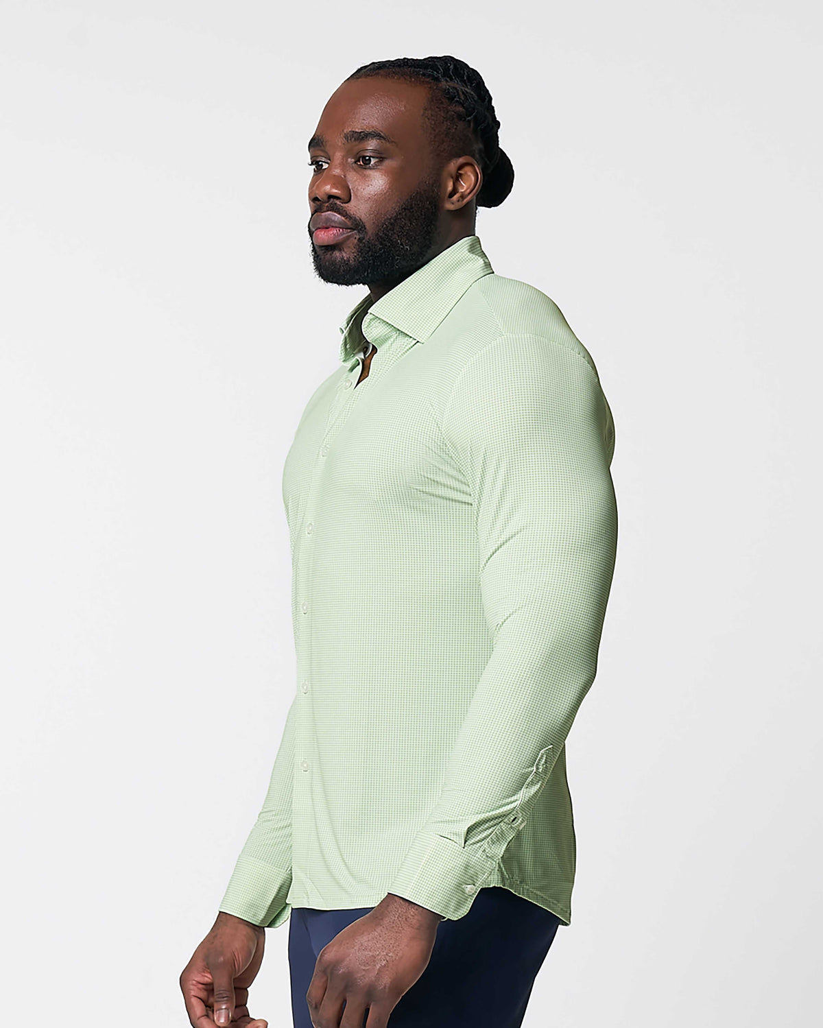 State & Liberty - "The Labonte" Sport Shirt - Green & Turquoise Mini Check