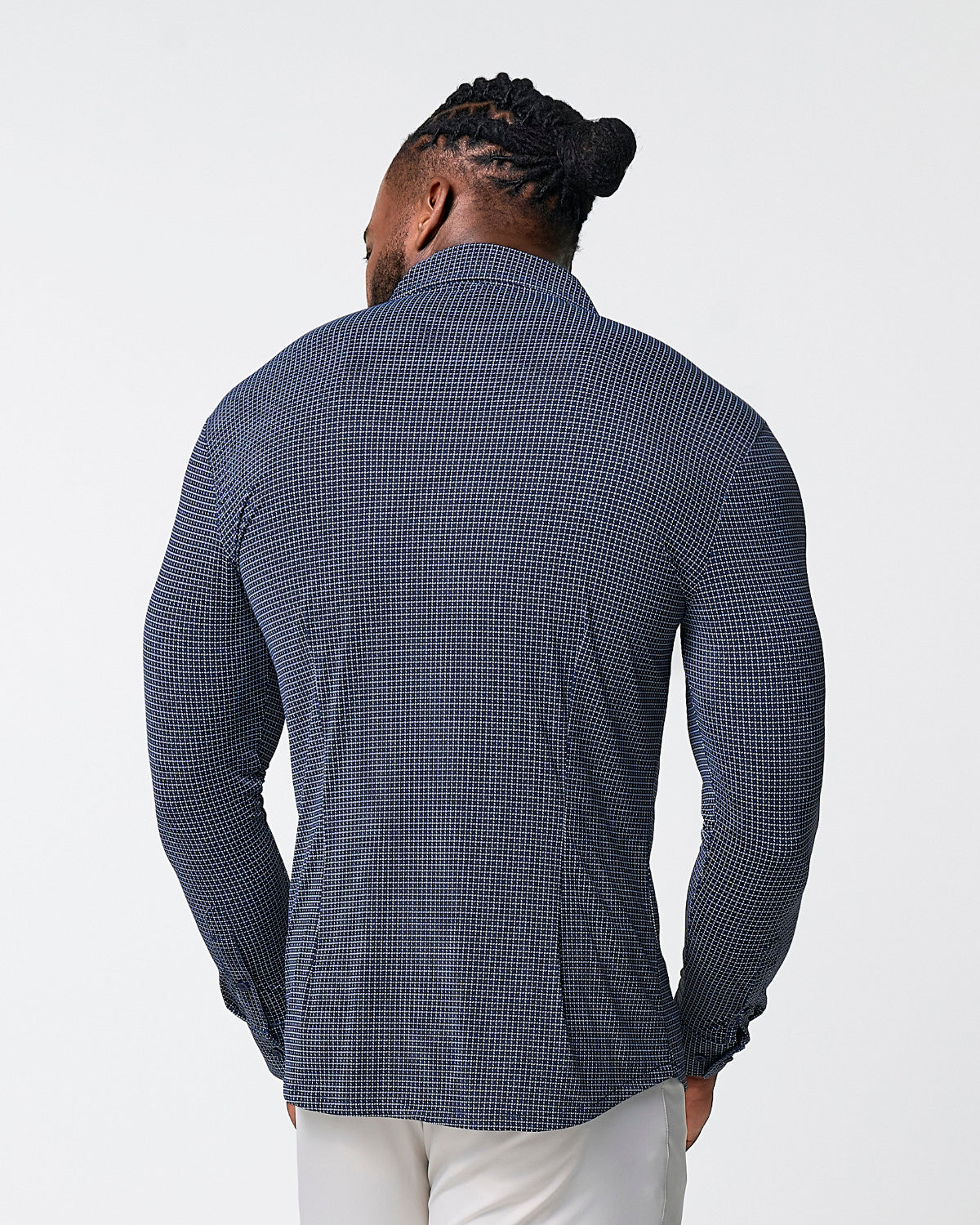 State & Liberty - "The Eisenhower" Sport Shirt - Navy With White Grid