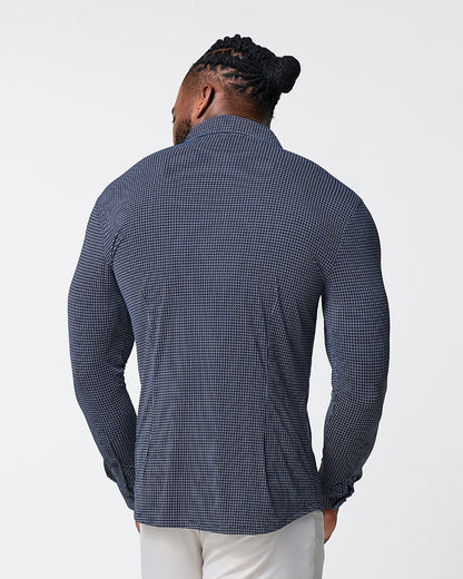 State & Liberty - "The Eisenhower" Sport Shirt - Navy With White Grid